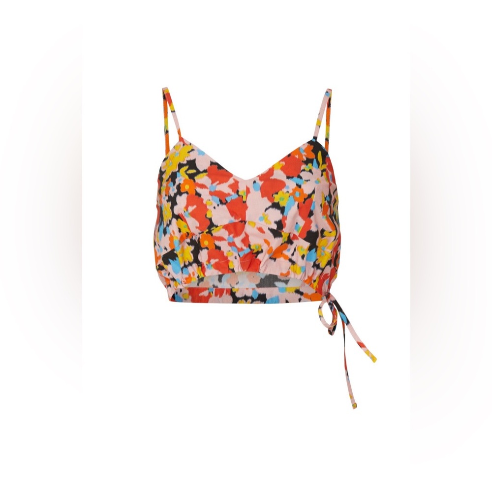 Plan C Orange Floral Crop Top